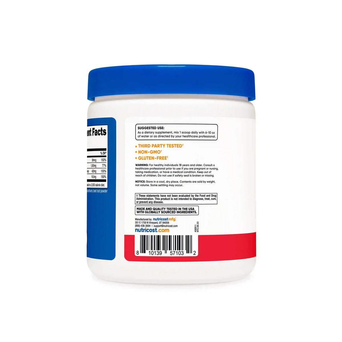 Nutricost Calcium + Magnesium + Zinc Citrates with Vitamin D3 Powder